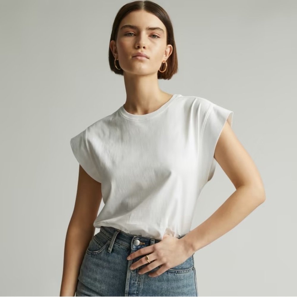 Everlane The Muscle Tee | XS, white, organic cotton